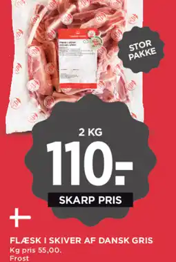 MENY Flæsk i skiver af dansk gris tilbud