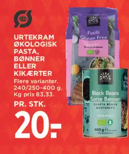 MENY Urtekra økologisk pasta, bønner eller kikærter tilbud