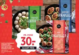 MENY Gestus middags- kødboller, middagsfrika- deller eller minifrikadeller tilbud