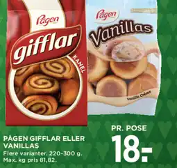 MENY Pågen gifflar eller vanillas tilbud