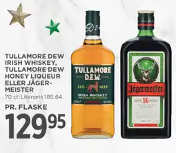 MENY Tullamore dew irish whiskey, tullamore dew honey liqueur eller jäger- meister tilbud