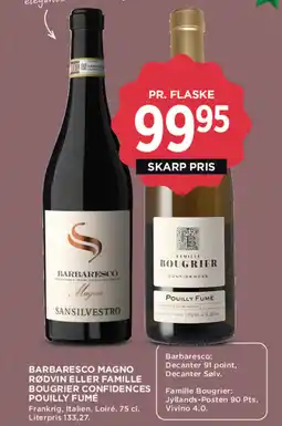 MENY Barbaresco magno rødvin eller famille bougrier confidences pouilly fumé tilbud