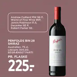 MENY Penfolds bin 28 shiraz tilbud