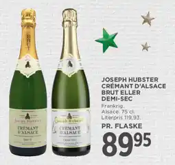 MENY Joseph hubster crémant d'alsace brut eller demi-sec tilbud