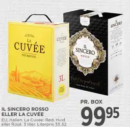 MENY Il sincero rosso eller la cuvée tilbud