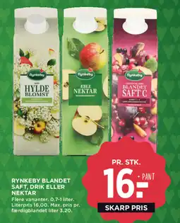MENY Rynkeby blandet saft, drik eller nektar tilbud