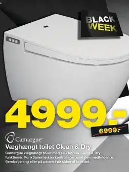 Bauhaus Camargue® Væghængt toilet Clean & Dry tilbud