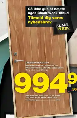 Bauhaus Udhusdør uden rude tilbud