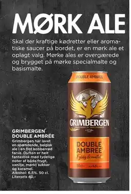 MENY GRIMBERGEN DOUBLE AMBRÉE, DKK 100 tilbud