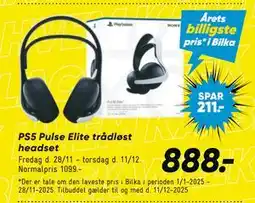 Bilka PS5 Pulse Elite trådløst headset, DKK 888 tilbud