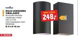 jem & fix ROLD UDENDØRS VÆGLAMPE, DKK 248 tilbud