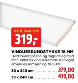 jem & fix VINDUESBUNDSTYKKE 18 MM tilbud