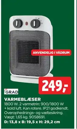 jem & fix VARMEBLÆSER, DKK 249 tilbud