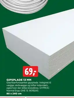 jem & fix GIPSPLADE 13 MM, DKK 69 tilbud