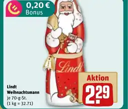 REWE DE Lindt Weihnachtsmann tilbud