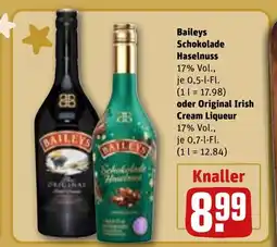 REWE DE Baileys Schokolade Haselnuss oder Original Irish Cream Liqueur tilbud