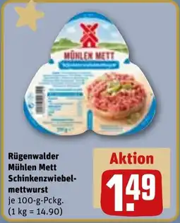 REWE DE Rügenwalder Mühlen Mett Schinkenzwiebel- mettwurst tilbud