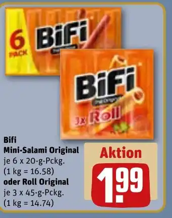 REWE DE Bifi Mini-Salami Original oder Roll Original tilbud