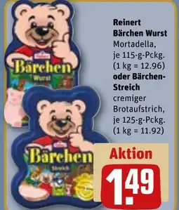 REWE DE Reinert Bärchen Wurst oder Bärchen- Streich tilbud