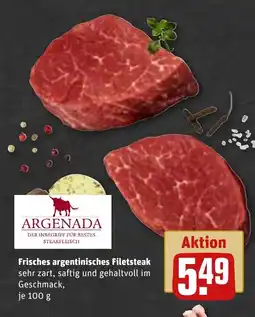 REWE DE Frisches argentinisches Filetsteak tilbud