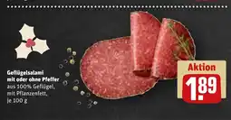 REWE DE Geflügelsalami mit oder ohne Pfeffer tilbud