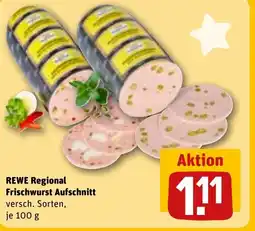 REWE DE REWE Regional Frischwurst Aufschnitt tilbud
