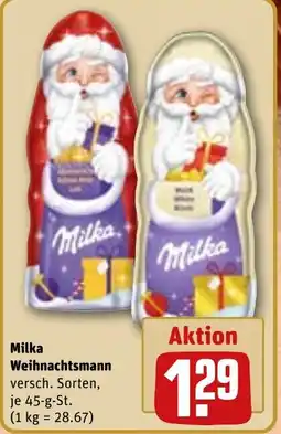 REWE DE Milka Weihnachtsmann tilbud