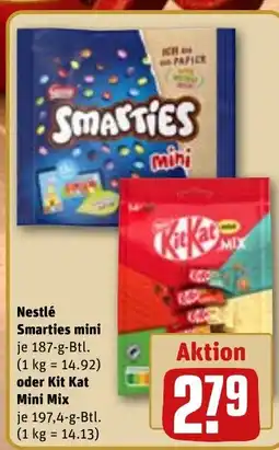 REWE DE Nestlé Smarties mini oder Kit Kat Mini Mix tilbud