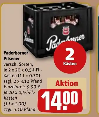 REWE DE Paderborner Pilsener tilbud