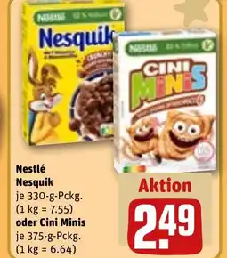 REWE DE Nestlé Nesquik oder Cini Minis tilbud