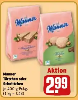 REWE DE Manner Törtchen oder Schnittchen tilbud