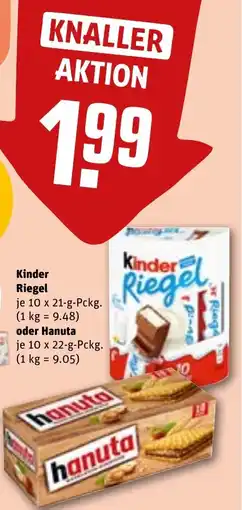 REWE DE Kinder Riegel oder Hanuta tilbud