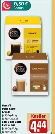REWE DE Nescafé Dolce Gusto Grande oder Dolce Gusto Café au lait tilbud