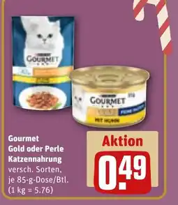 REWE DE Gourmet Gold oder Perle Katzennahrung tilbud