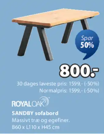 JYSK SANDBY sofabord tilbud