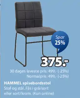 JYSK HAMMEL spisebordsstol tilbud