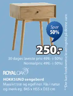 JYSK HOKKSUND sengebord tilbud
