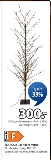 JYSK SKAPOLIT udendørs lystræ tilbud