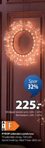JYSK PYROP udendørs julekrans tilbud