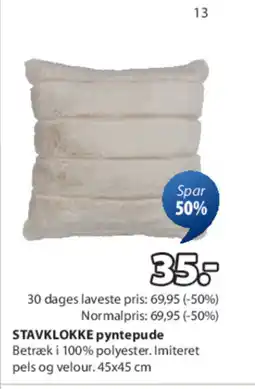 JYSK STAVKLOKKE pyntepude tilbud
