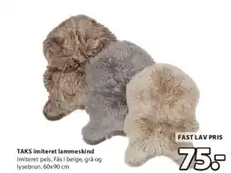 JYSK TAKS imiteret lammeskind tilbud