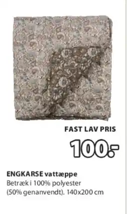 JYSK ENGKARSE vattæppe tilbud