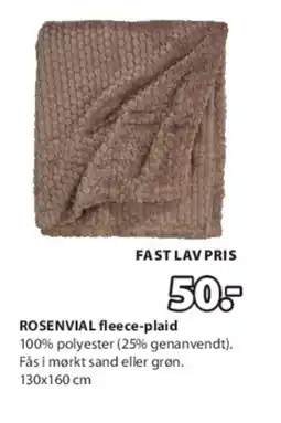 JYSK ROSENVIAL fleece-plaid tilbud