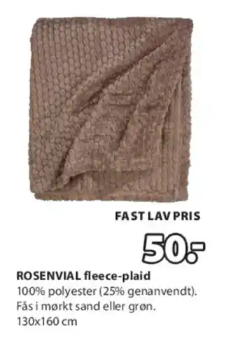 JYSK ROSENVIAL fleece-plaid tilbud