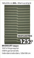 JYSK BROKKURT tæppe tilbud