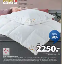 JYSK ROYAL GOLD gåsedunsdyne tilbud