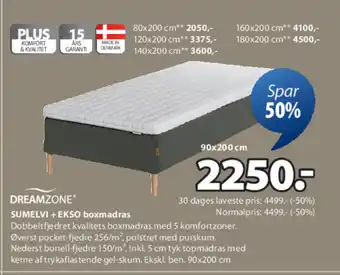 JYSK SUMELVI + EKSO boxmadras tilbud