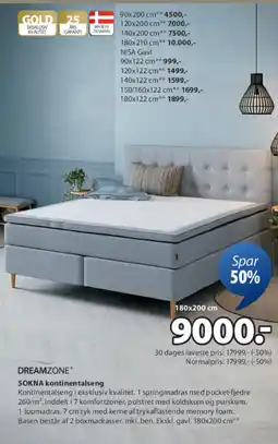 JYSK SOKNA kontinentalseng tilbud