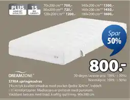 JYSK STRIA springmadras tilbud