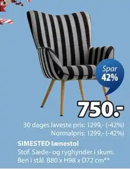 JYSK SIMESTED lænestol, DKK 750 tilbud